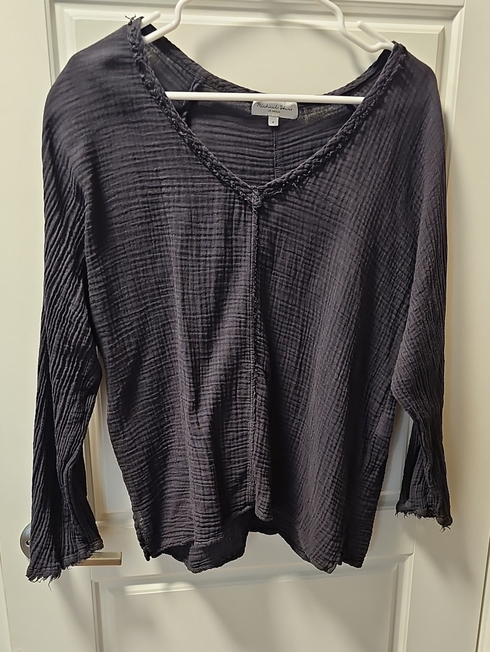 Michael Stars Womens Gio Gauze Top Deep Indigo Small